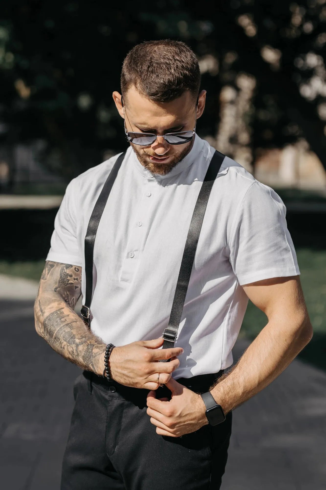 Leather Braces for Men's | Black - Wenderfarer