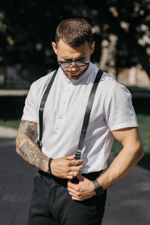 Leather Braces for Men's | Black - Wenderfarer