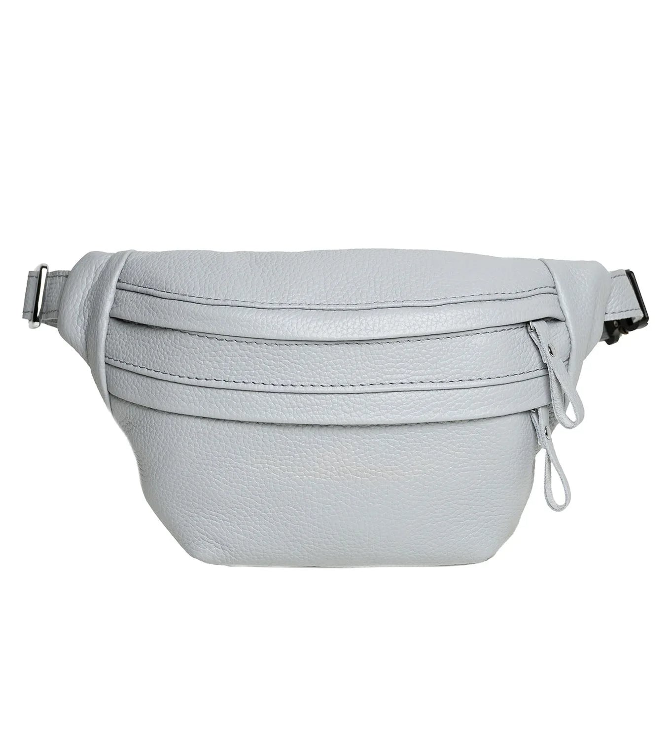 Grainy Leather Waist Bag with Zipper | B-Bag