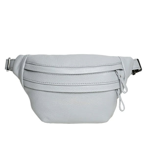 Grainy Leather Waist Bag with Zipper | B-Bag