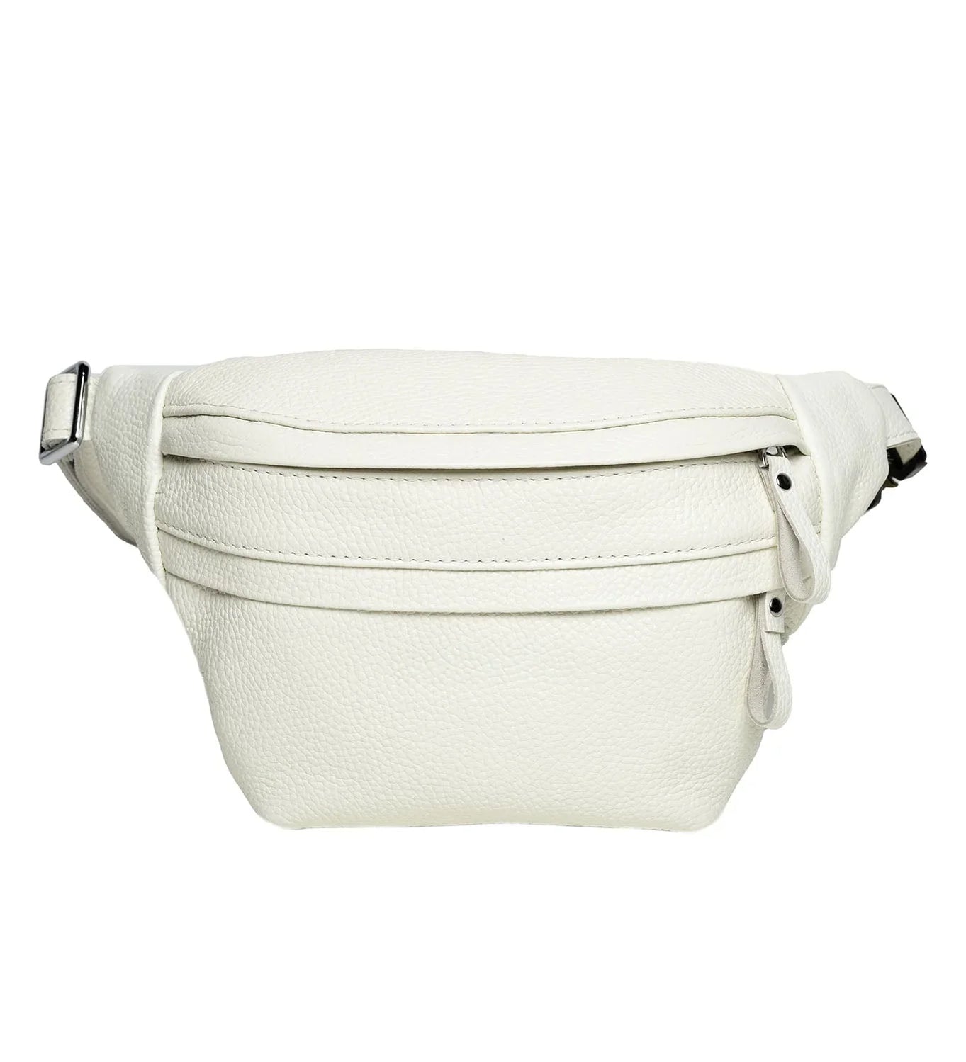 Grainy Leather Waist Bag with Zipper | B-Bag