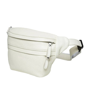 Grainy Leather Waist Bag with Zipper | B-Bag