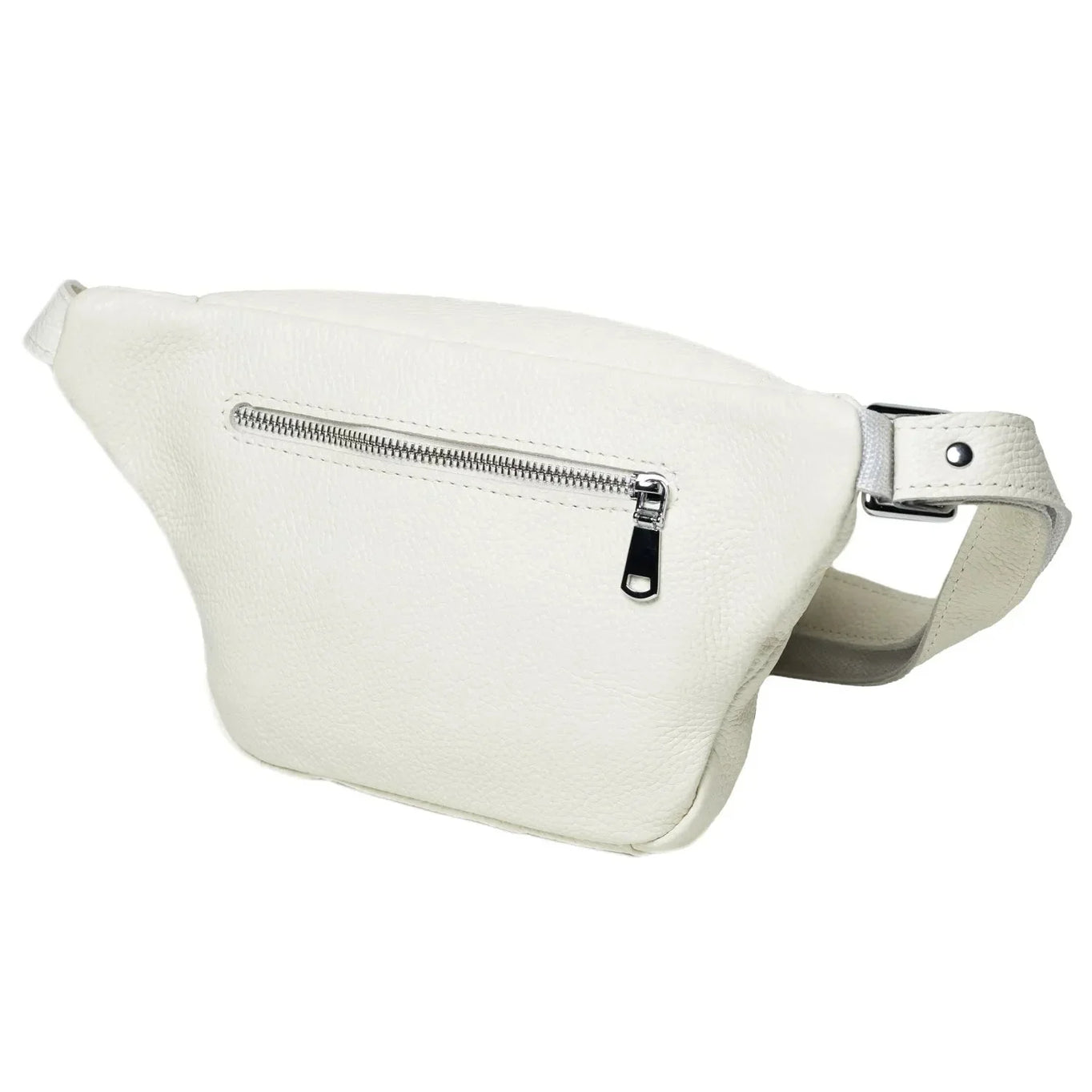 Grainy Leather Waist Bag with Zipper | B-Bag