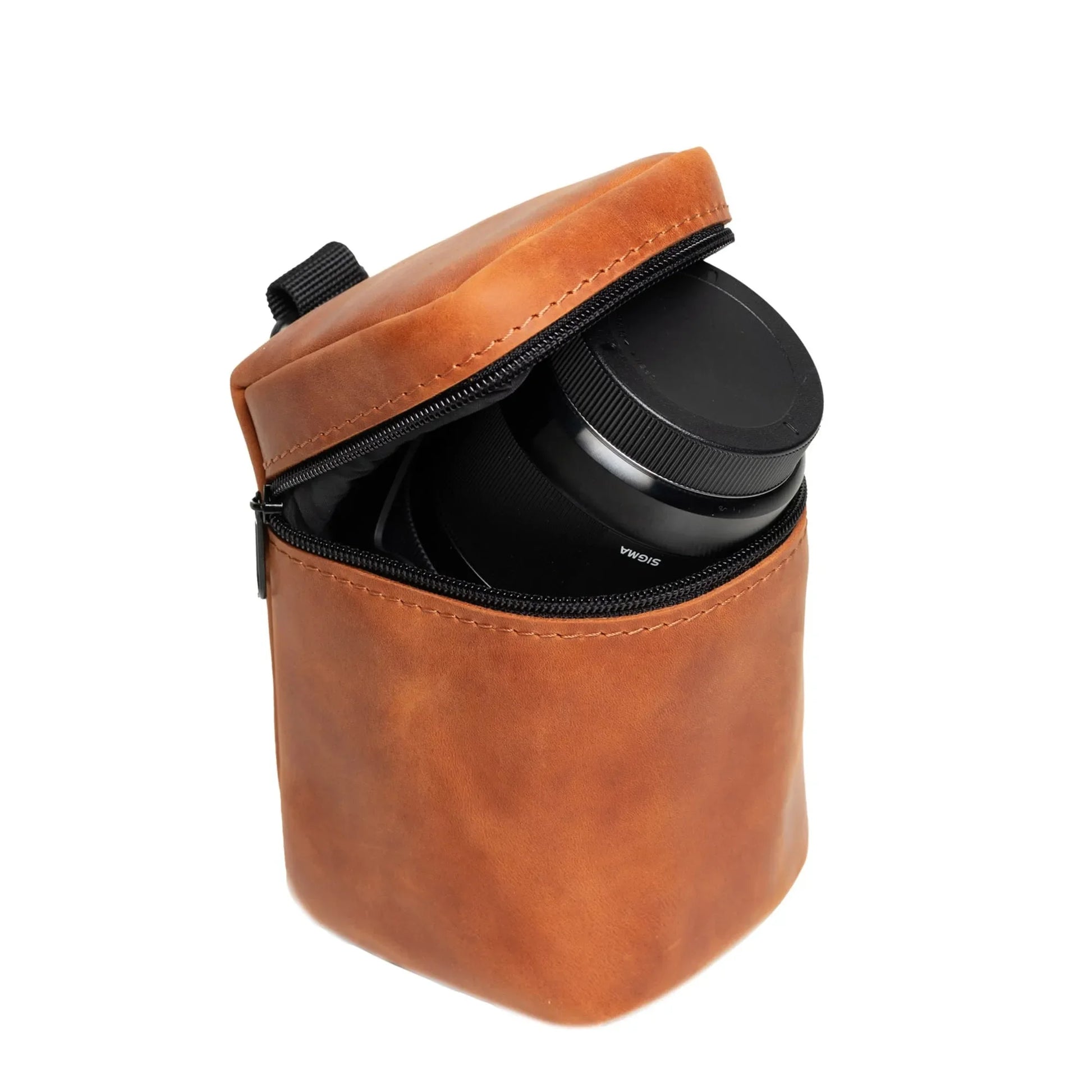 Waxed Matte Leather Camera Lens Pouch – 4 Size Options