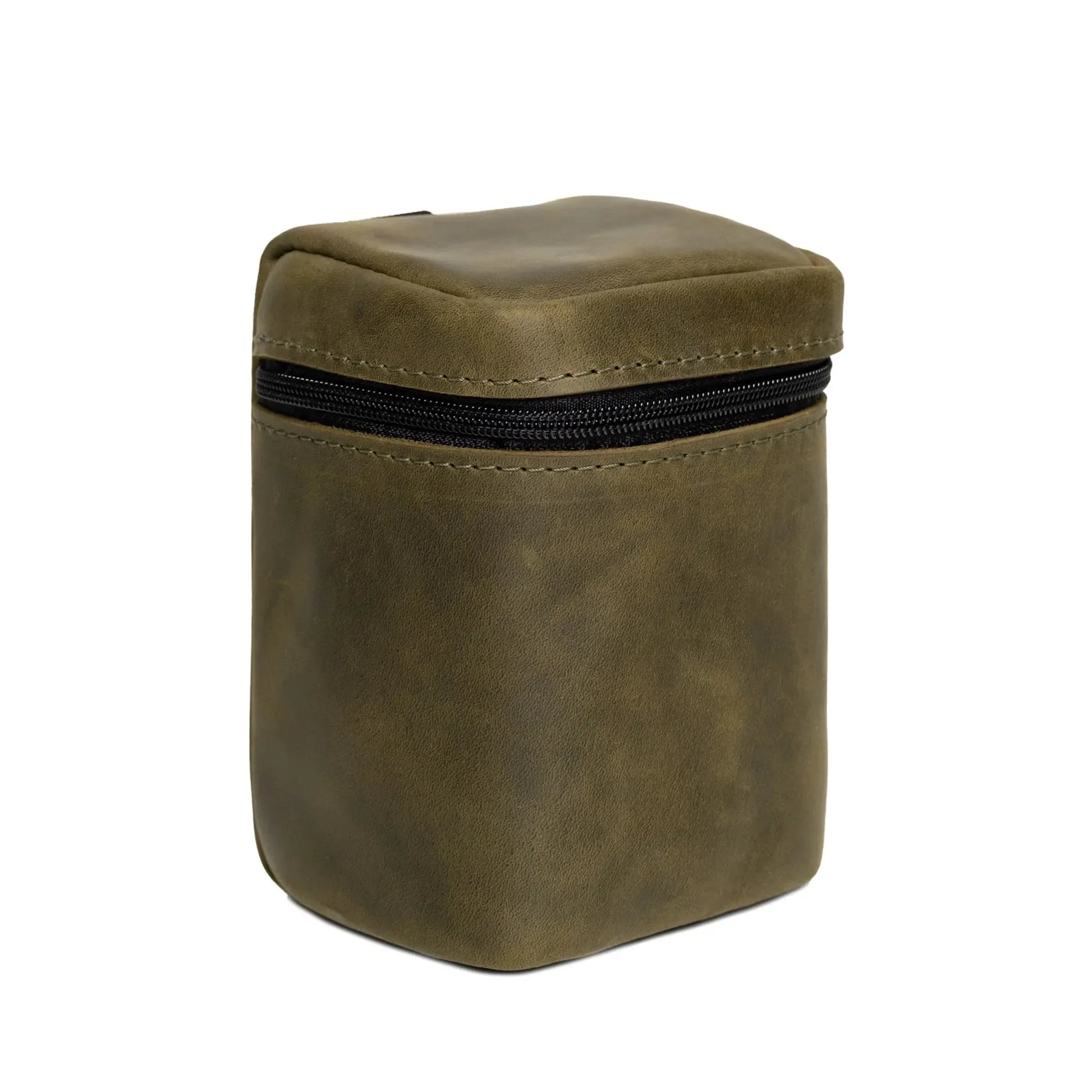 Waxed Matte Leather Camera Lens Pouch – 4 Size Options