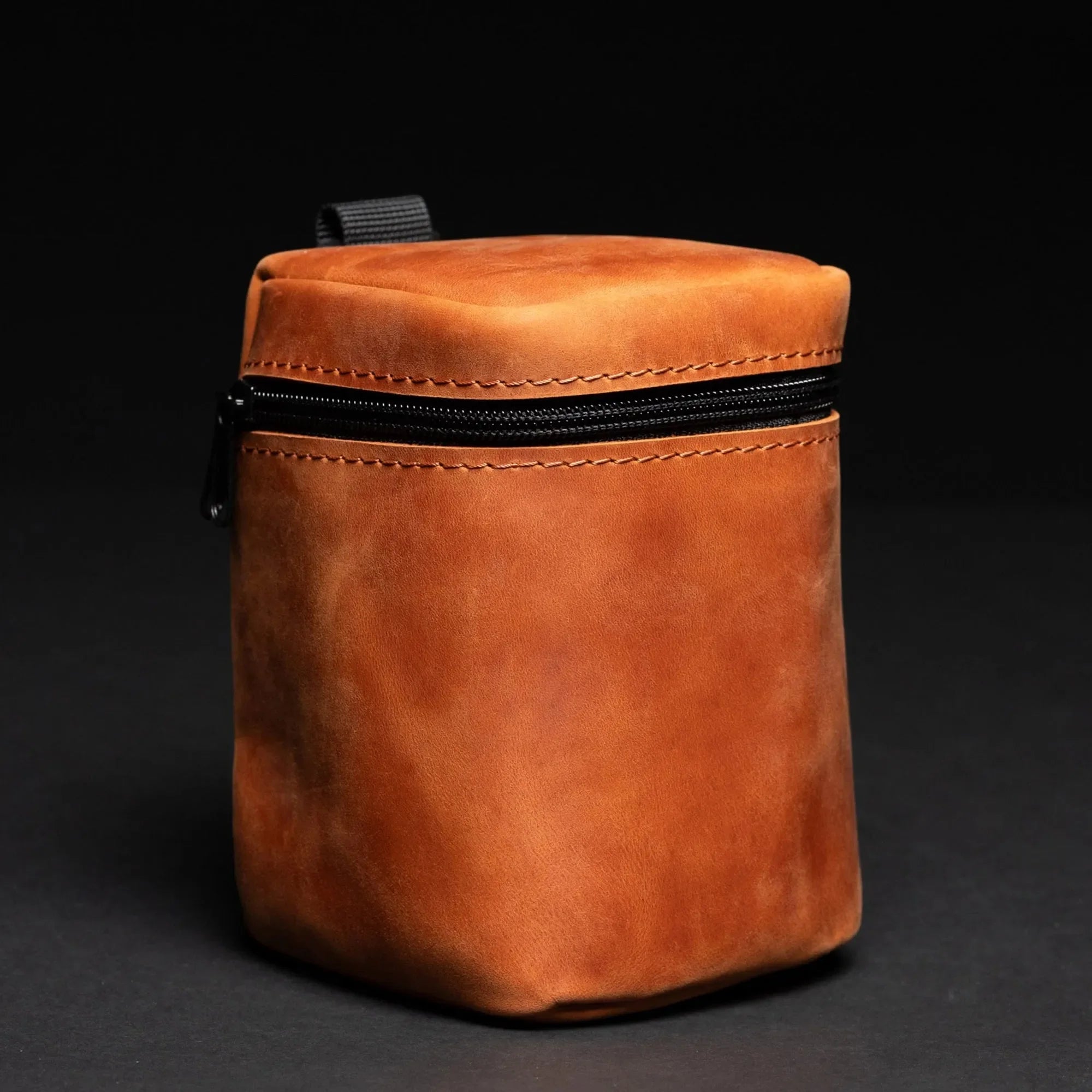 Waxed Matte Leather Camera Lens Pouch – 4 Size Options