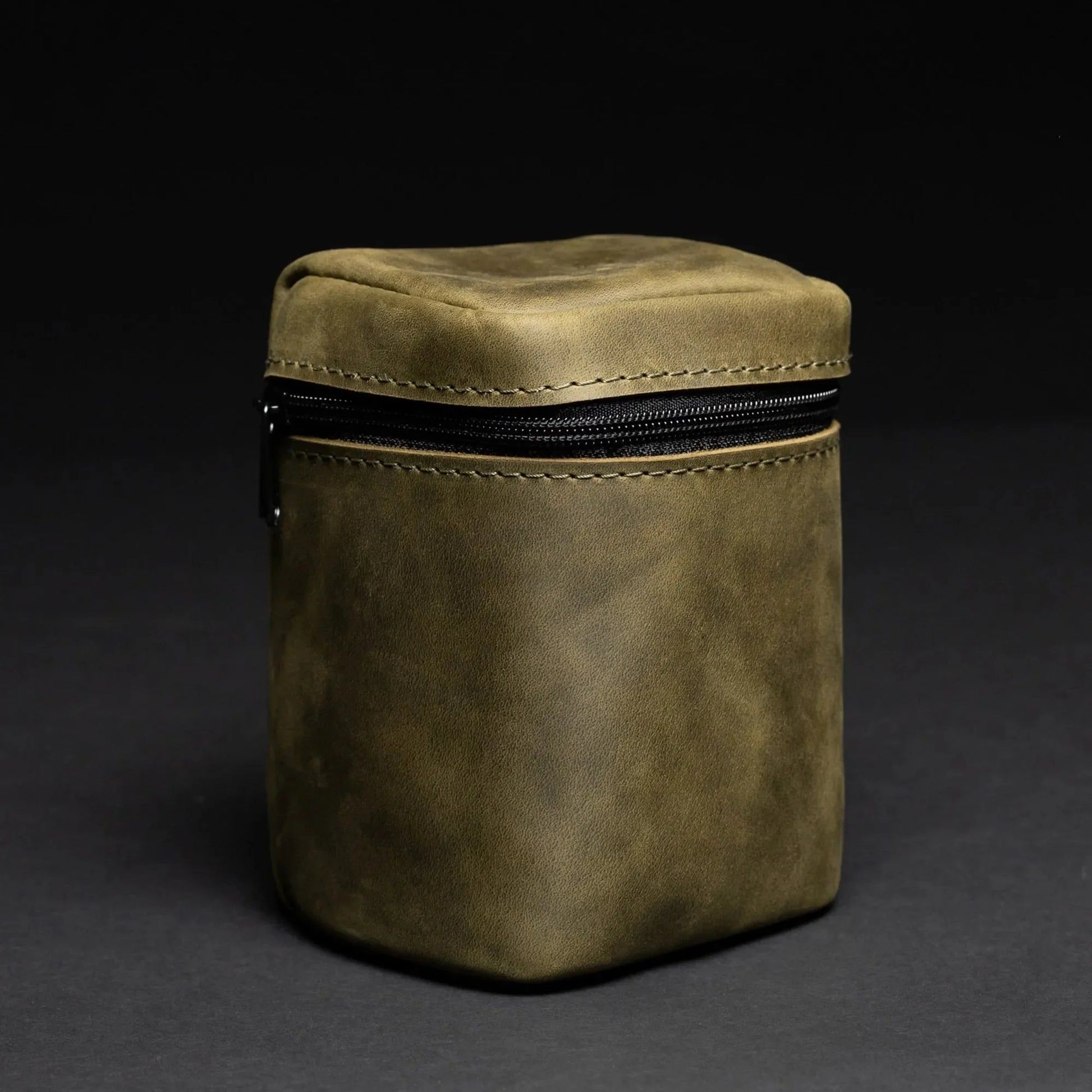 Waxed Matte Leather Camera Lens Pouch – 4 Size Options