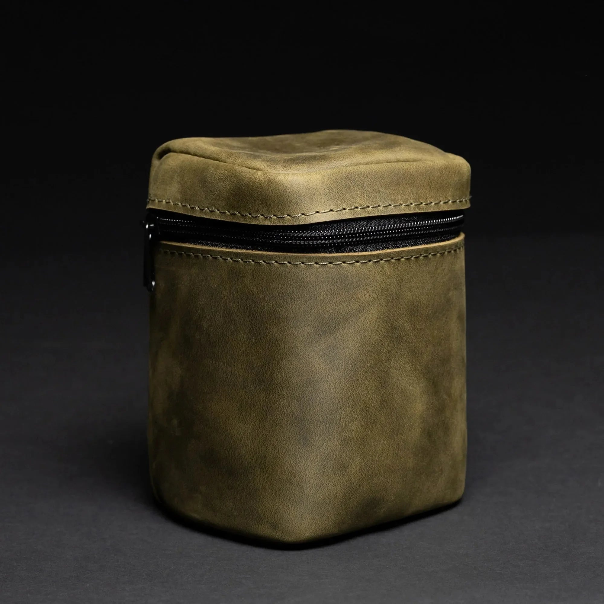 Waxed Matte Leather Camera Lens Pouch – 4 Size Options