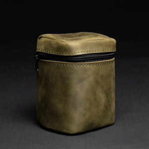 Waxed Matte Leather Camera Lens Pouch – 4 Size Options