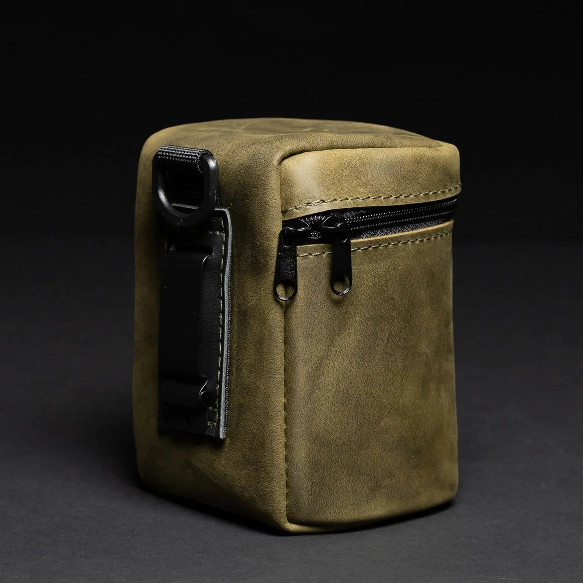 Waxed Matte Leather Camera Lens Pouch – 4 Size Options
