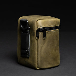 Waxed Matte Leather Camera Lens Pouch – 4 Size Options