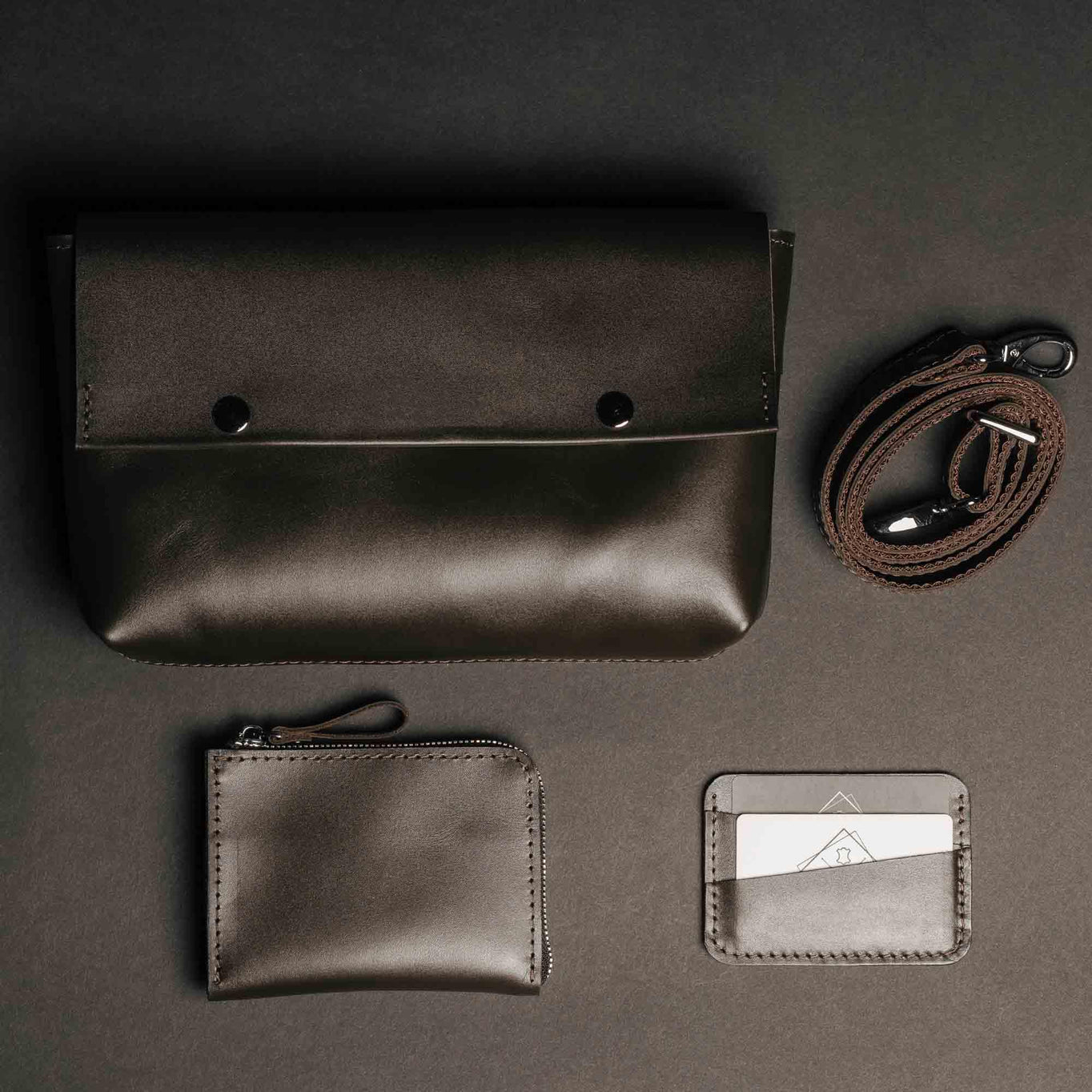 Everyday Set – Waist & Crossobdy Bag, Zipper Wallet + Bonus Cardholder