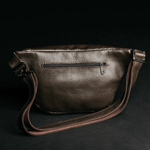 Grainy Leather Waist Bag with Zipper | B-Bag