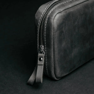Leather Organizer for Cables & Tech | Smoky Grey - Wenderfarer