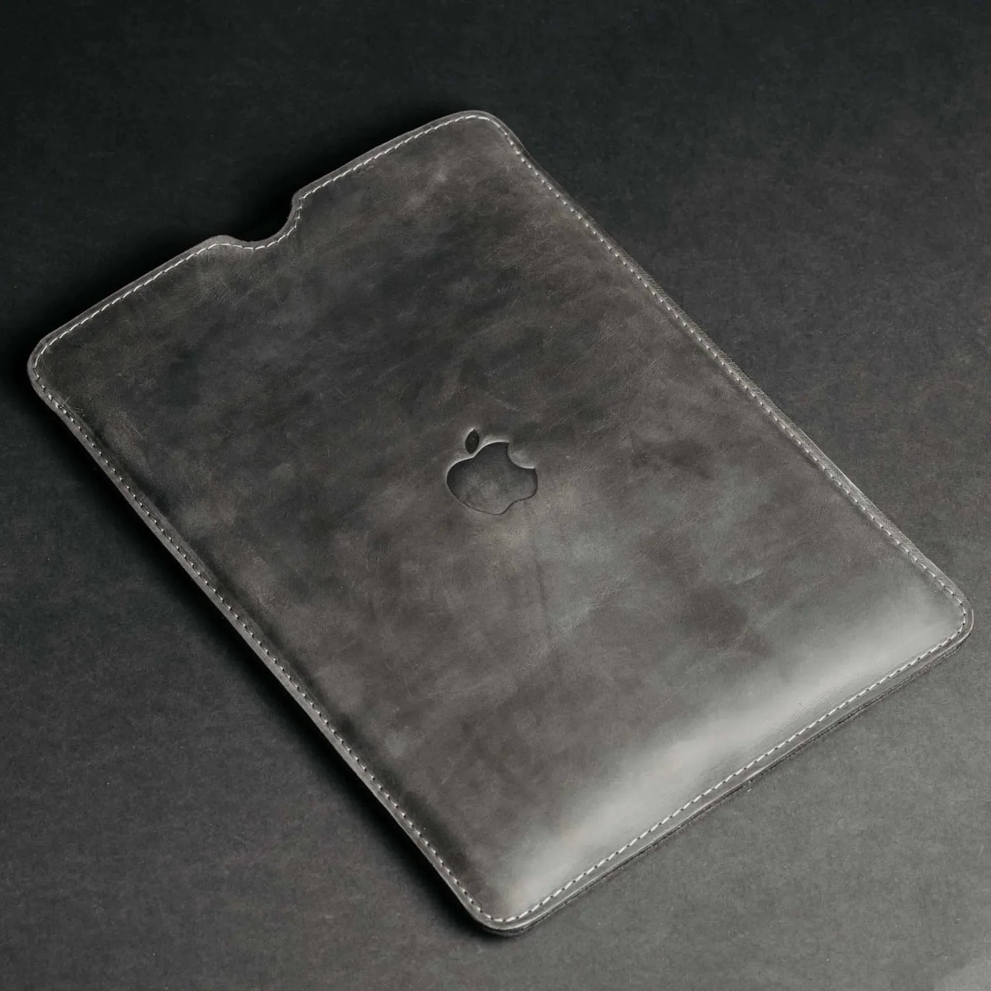 Waxed Matte Leather MacBook Case – Open Edge for Charging | Flatcase