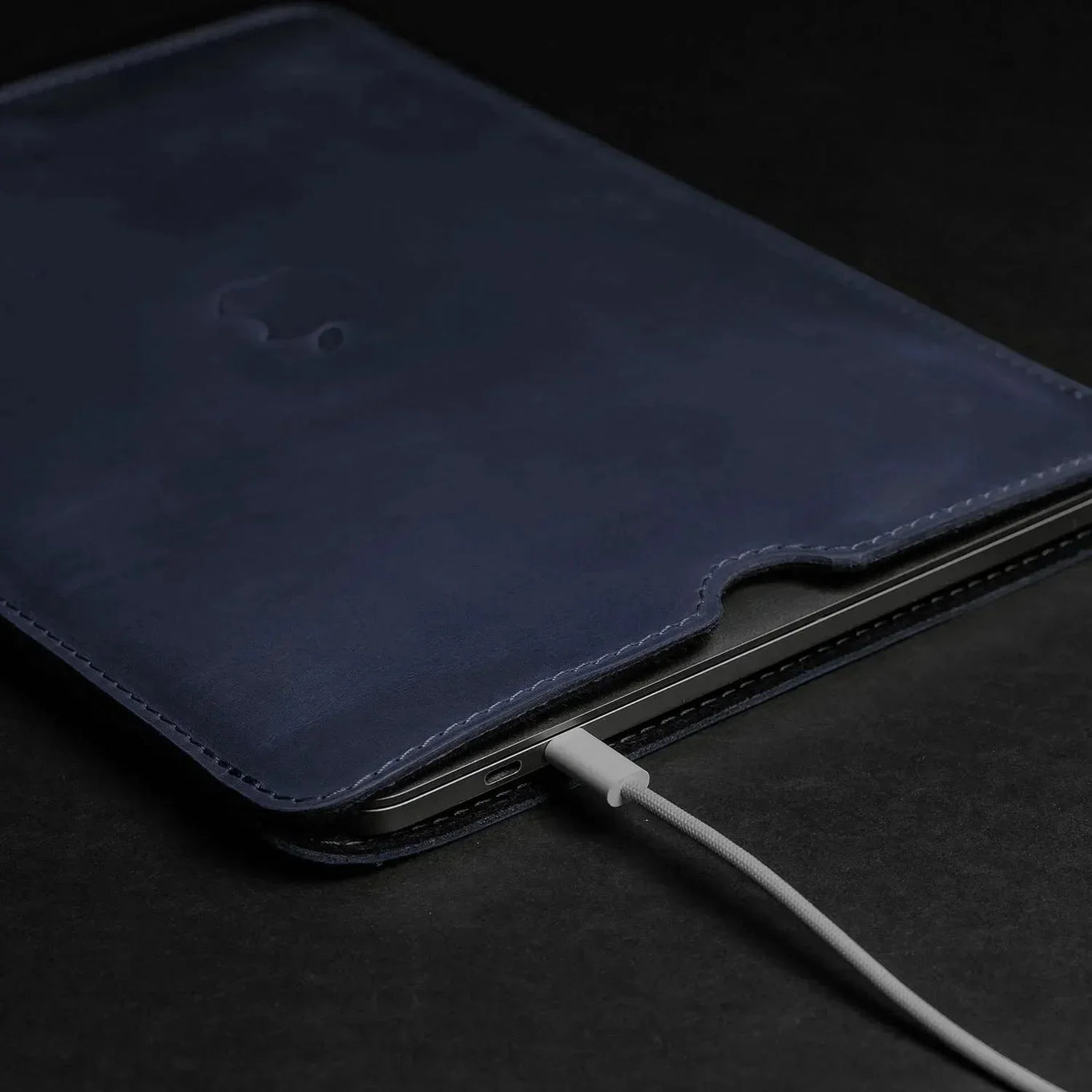 Waxed Matte Leather MacBook Case – Open Edge for Charging | Flatcase