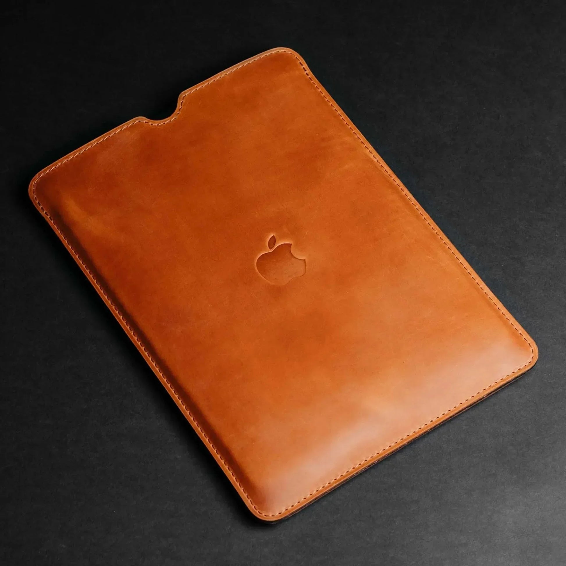 Waxed Matte Leather MacBook Case – Open Edge for Charging | Flatcase
