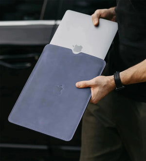 Waxed Matte Leather MacBook Case – Open Edge for Charging | Flatcase