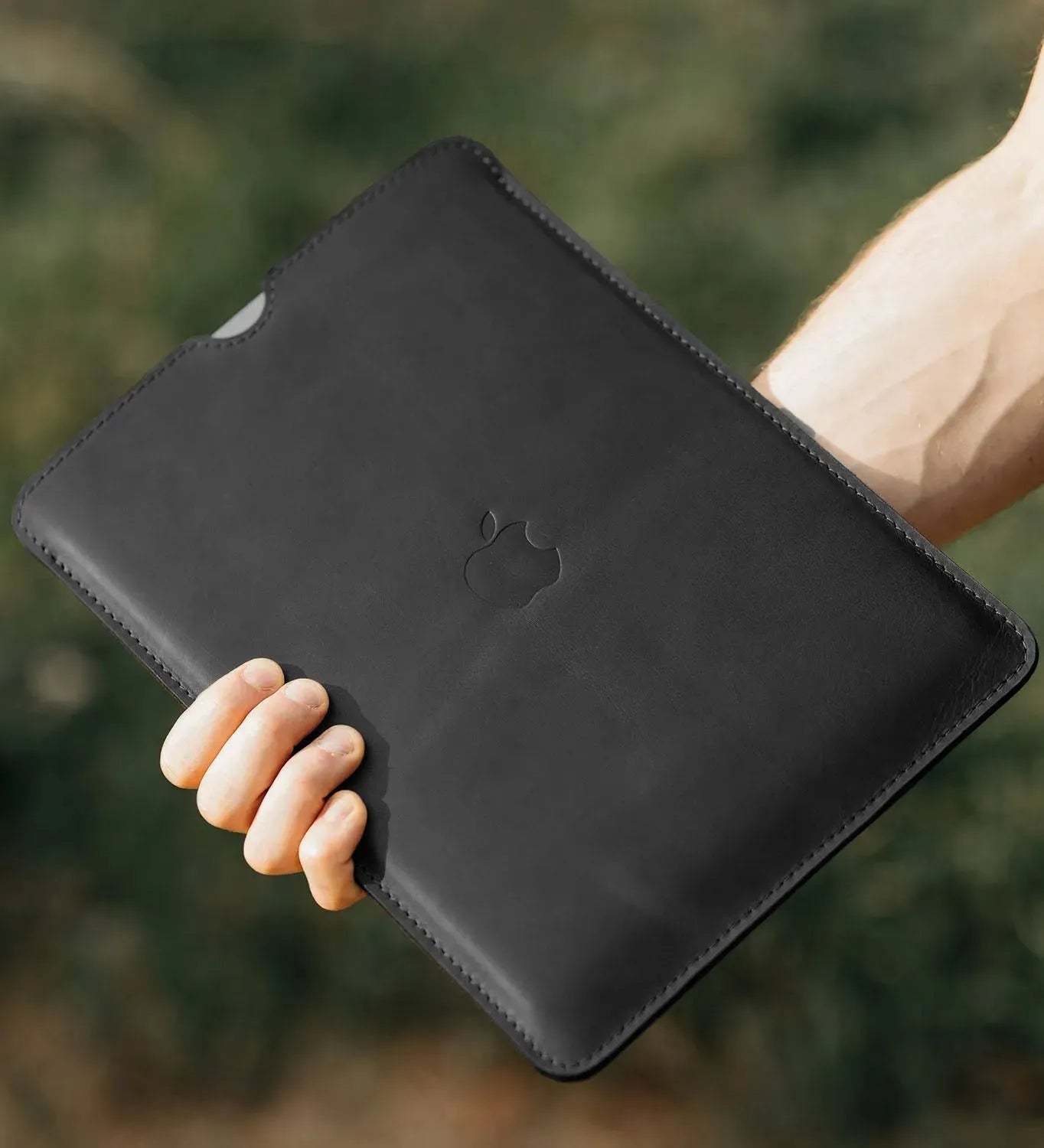Waxed Matte Leather MacBook Case – Open Edge for Charging | Flatcase