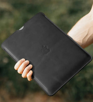 Waxed Matte Leather MacBook Case – Open Edge for Charging | Flatcase