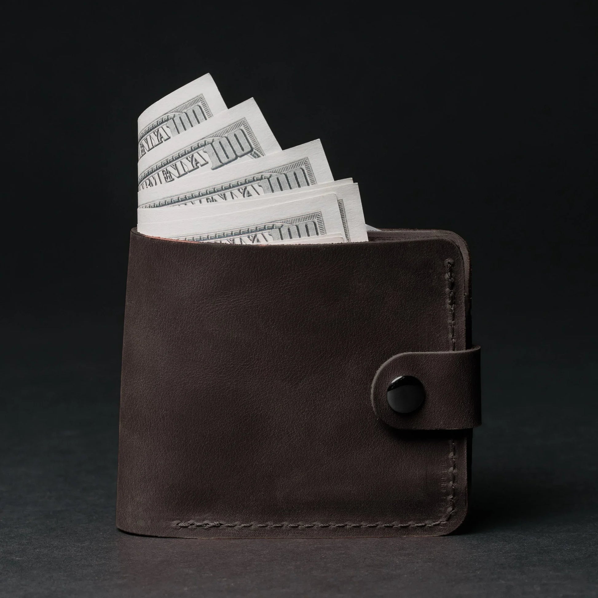 Leather Bi-fold Wallet with Coin Pouch