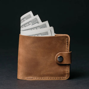 Leather Bi-fold Wallet with Coin Pouch
