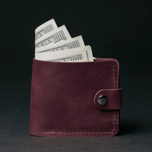 Leather Bi-fold Wallet with Coin Pouch