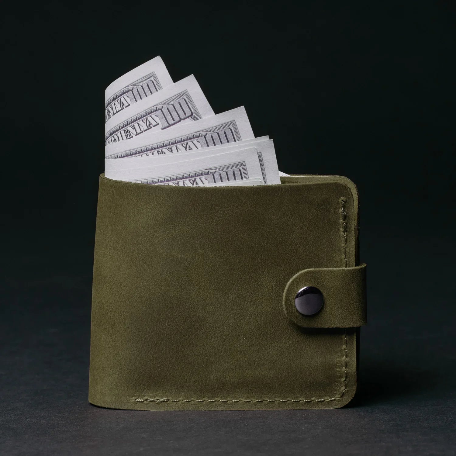Leather Bi-fold Wallet with Coin Pouch
