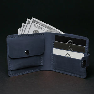 Leather Bi-fold Wallet with Coin Pouch