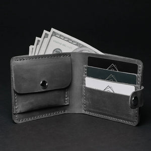 Leather Bi-fold Wallet with Coin Pouch