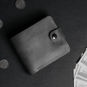 Leather Bi-fold Wallet with Coin Pouch