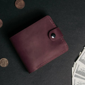 Leather Bi-fold Wallet with Coin Pouch