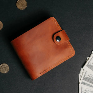 Leather Bi-fold Wallet with Coin Pouch