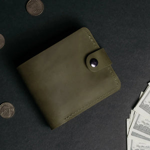 Leather Bi-fold Wallet with Coin Pouch