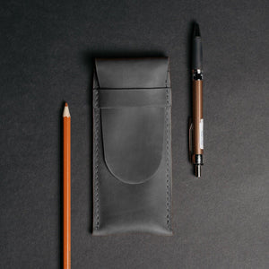 Vintage Leather Pen & Pencil Pouch - Case for Pens
