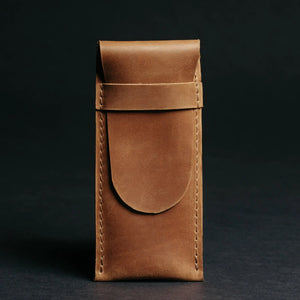 Vintage Leather Pen & Pencil Pouch - Case for Pens