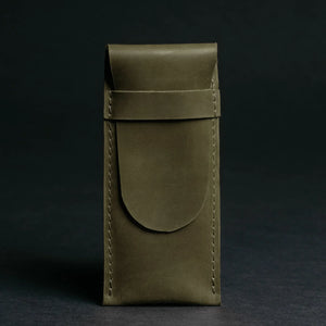 Vintage Leather Pen & Pencil Pouch - Case for Pens