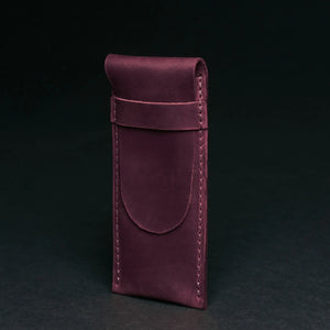 Vintage Leather Pen & Pencil Pouch - Case for Pens