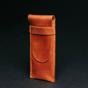 Vintage Leather Pen & Pencil Pouch - Case for Pens