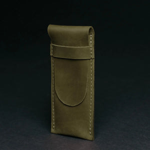 Vintage Leather Pen & Pencil Pouch - Case for Pens