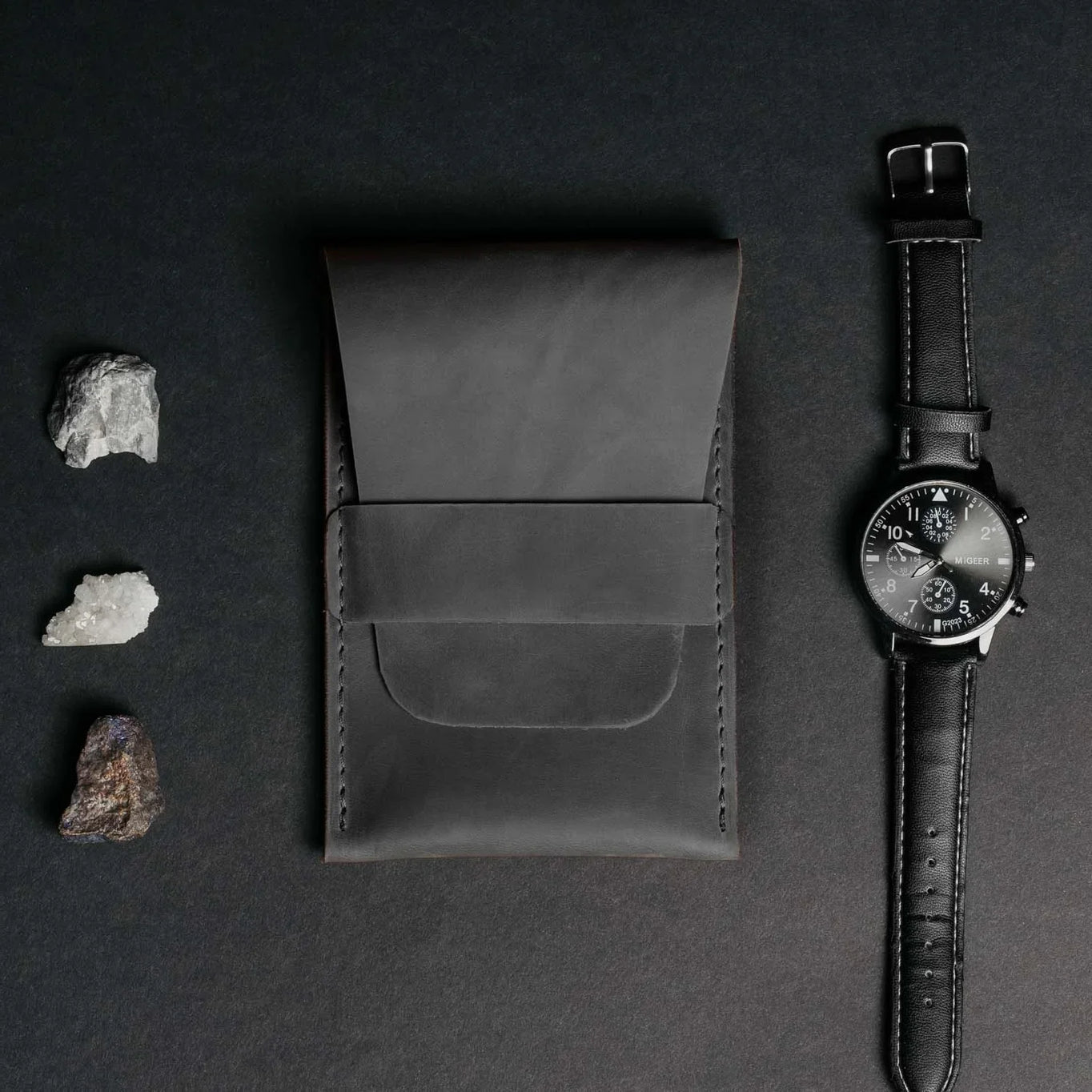 Leather Watch Travel Pouch – Distressed Finish | Sentinel