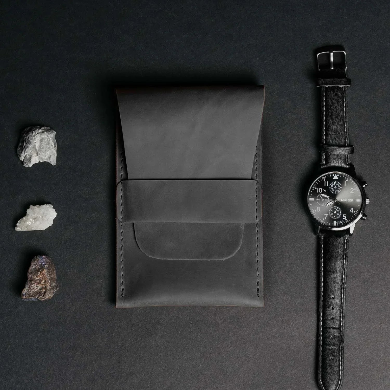Leather Watch Travel Pouch – Distressed Finish | Sentinel