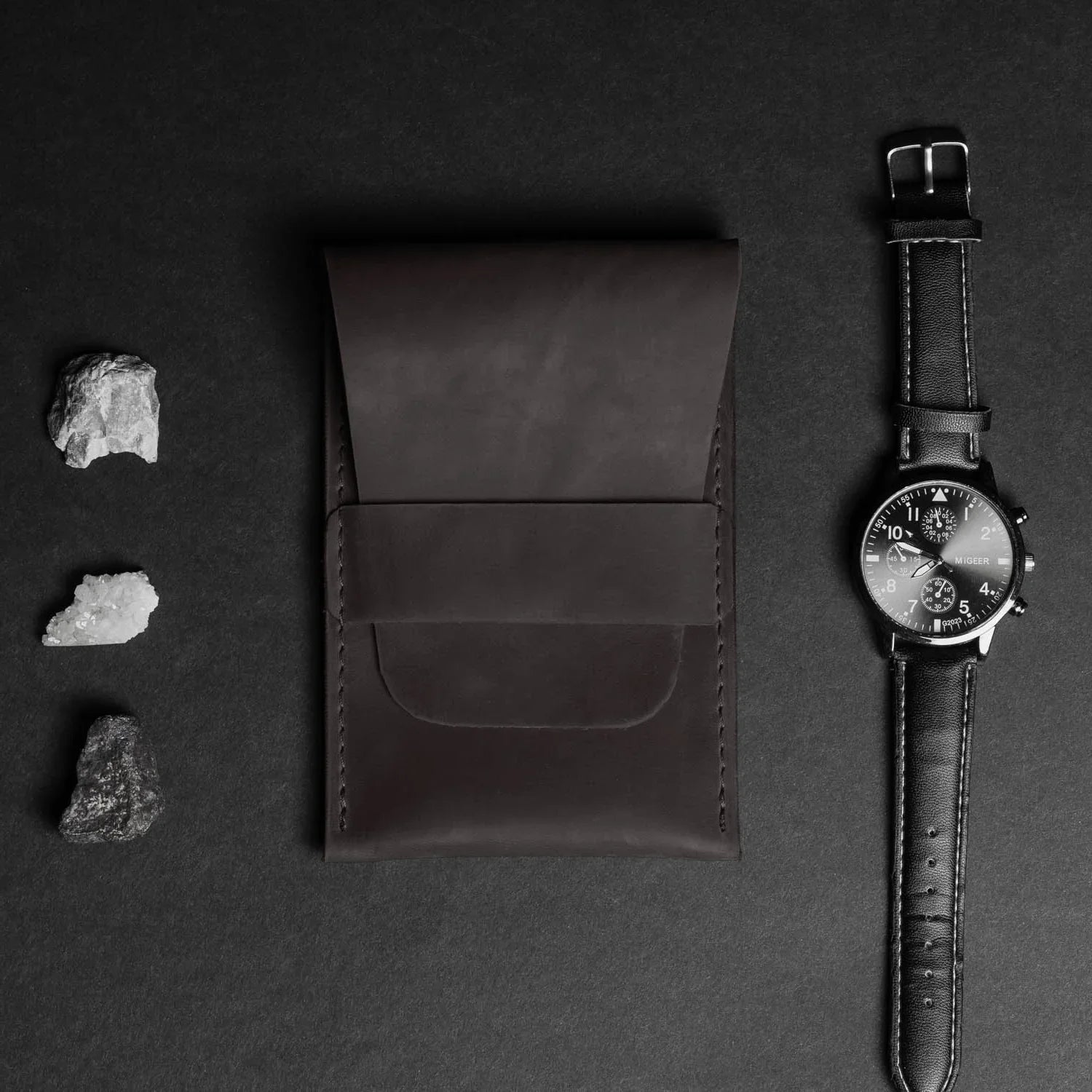 Leather Watch Travel Pouch – Distressed Finish | Sentinel
