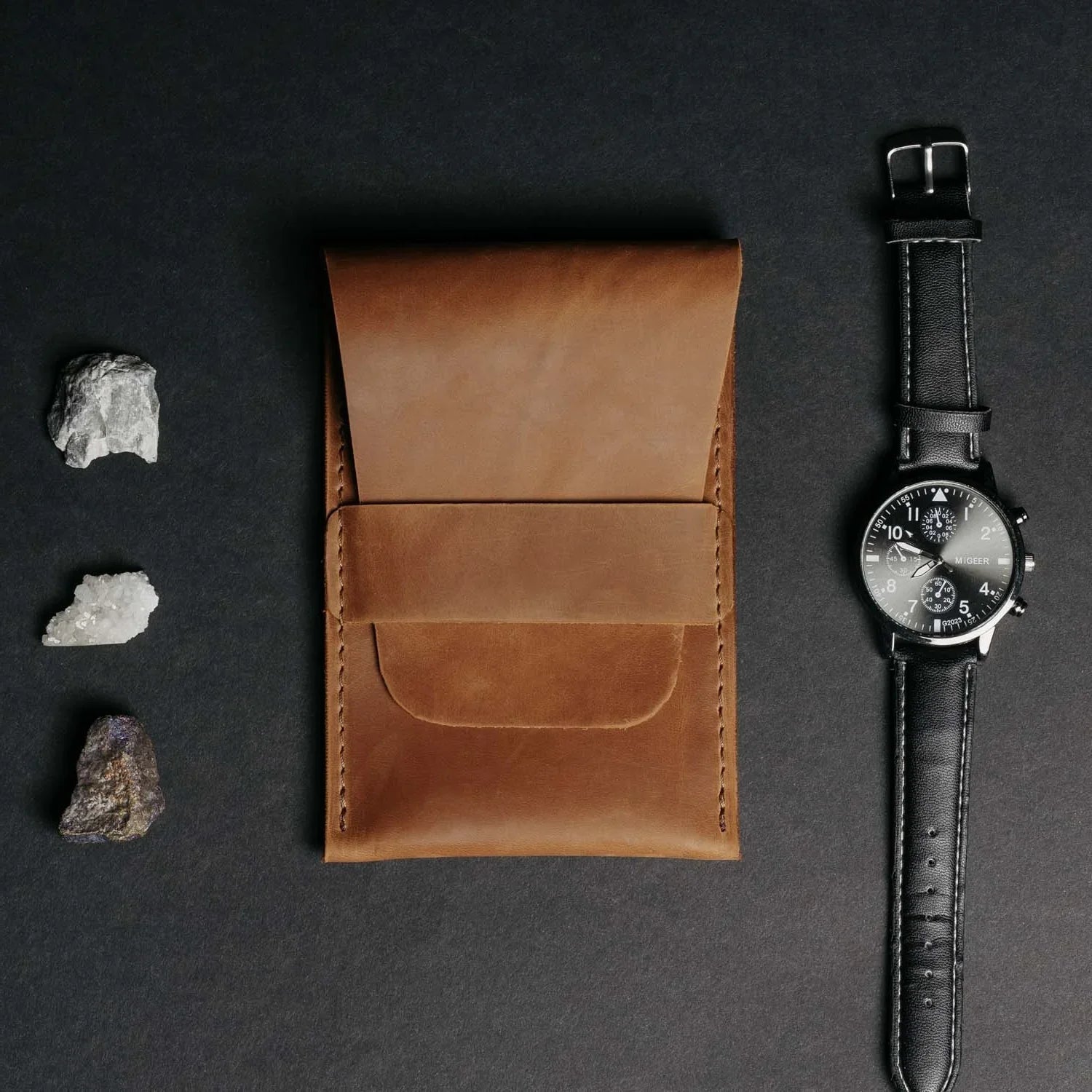 Leather Watch Travel Pouch – Distressed Finish | Sentinel