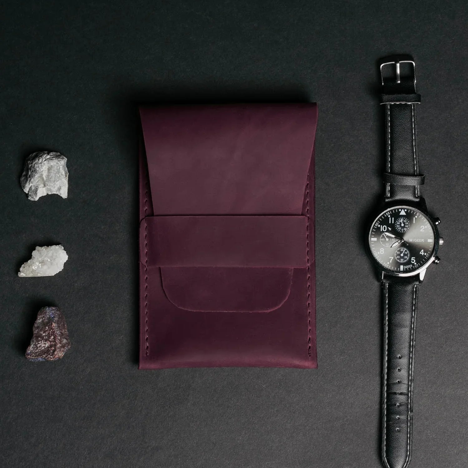 Leather Watch Travel Pouch – Distressed Finish | Sentinel