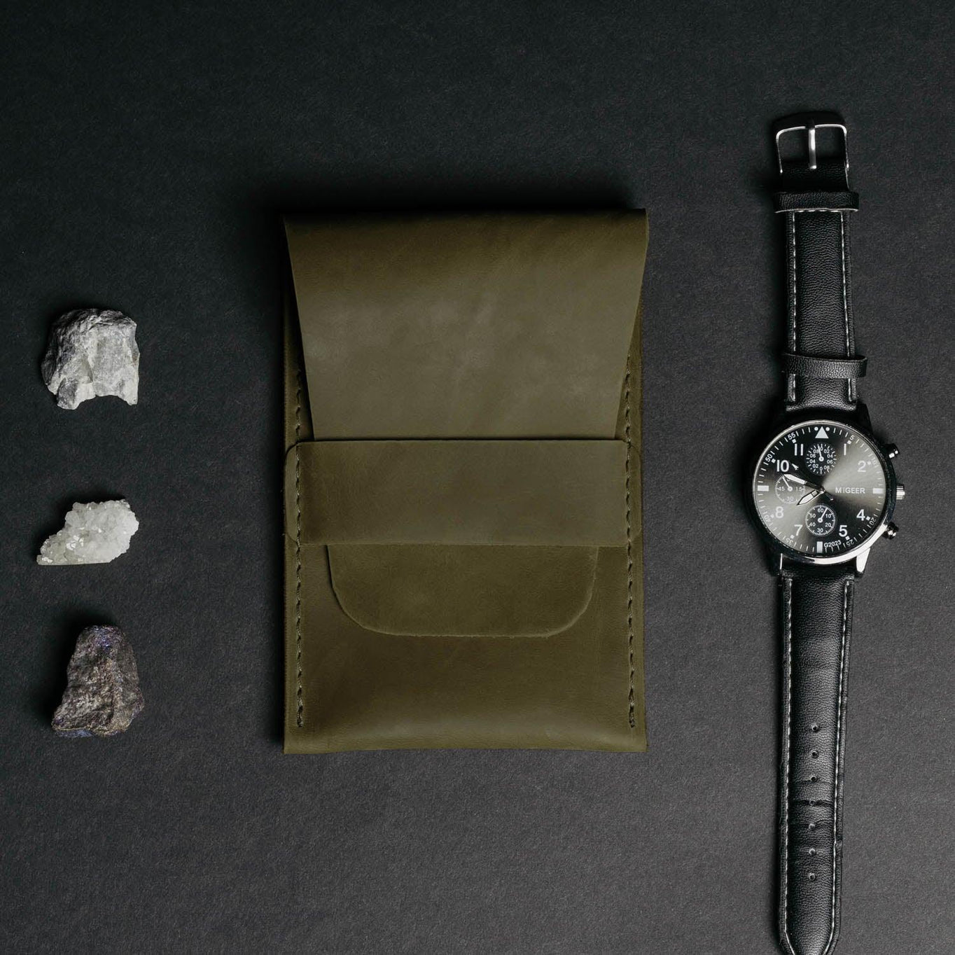 Leather Watch Travel Pouch – Distressed Finish | Sentinel