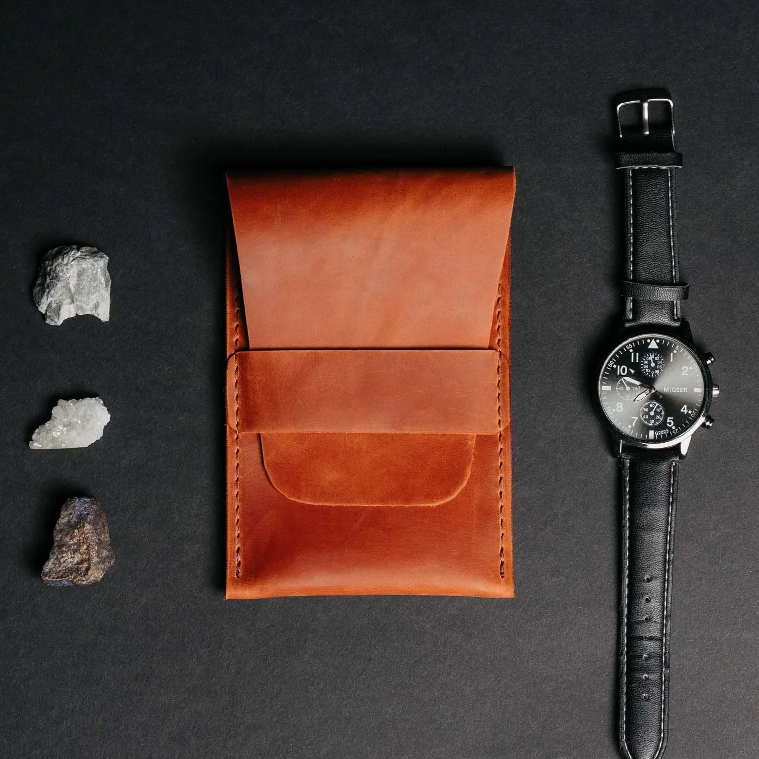 Leather Watch Travel Pouch – Distressed Finish | Sentinel
