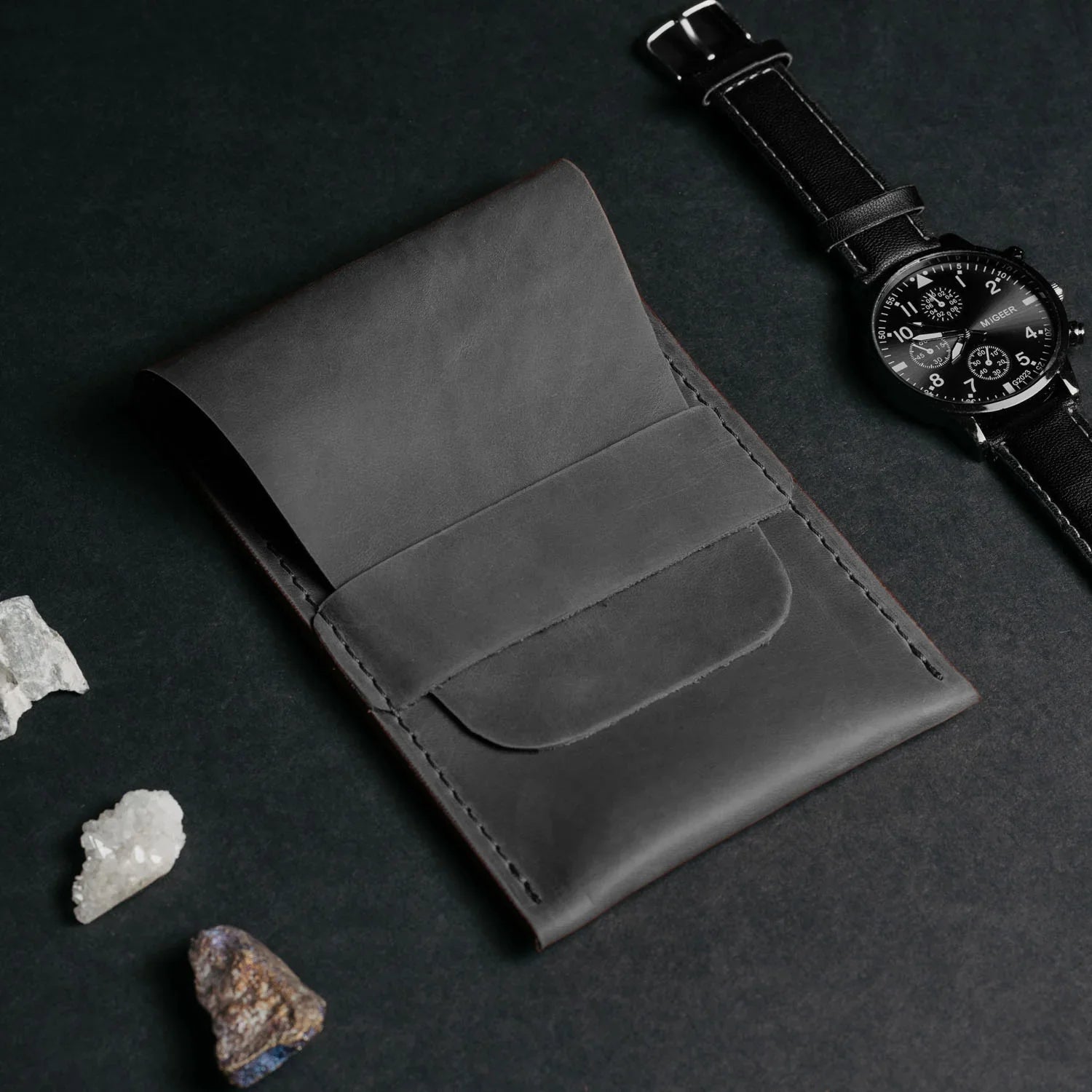 Leather Watch Travel Pouch – Distressed Finish | Sentinel