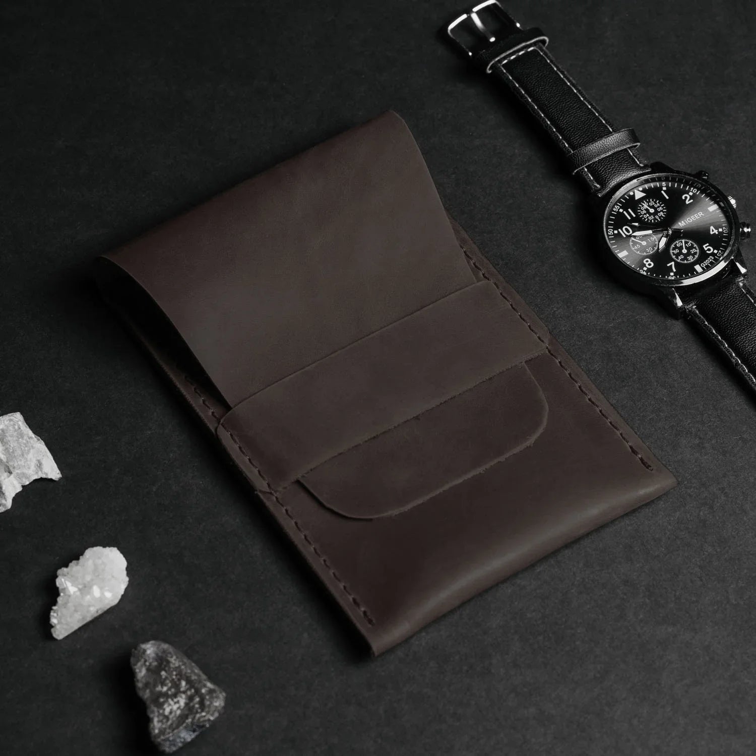 Leather Watch Travel Pouch – Distressed Finish | Sentinel