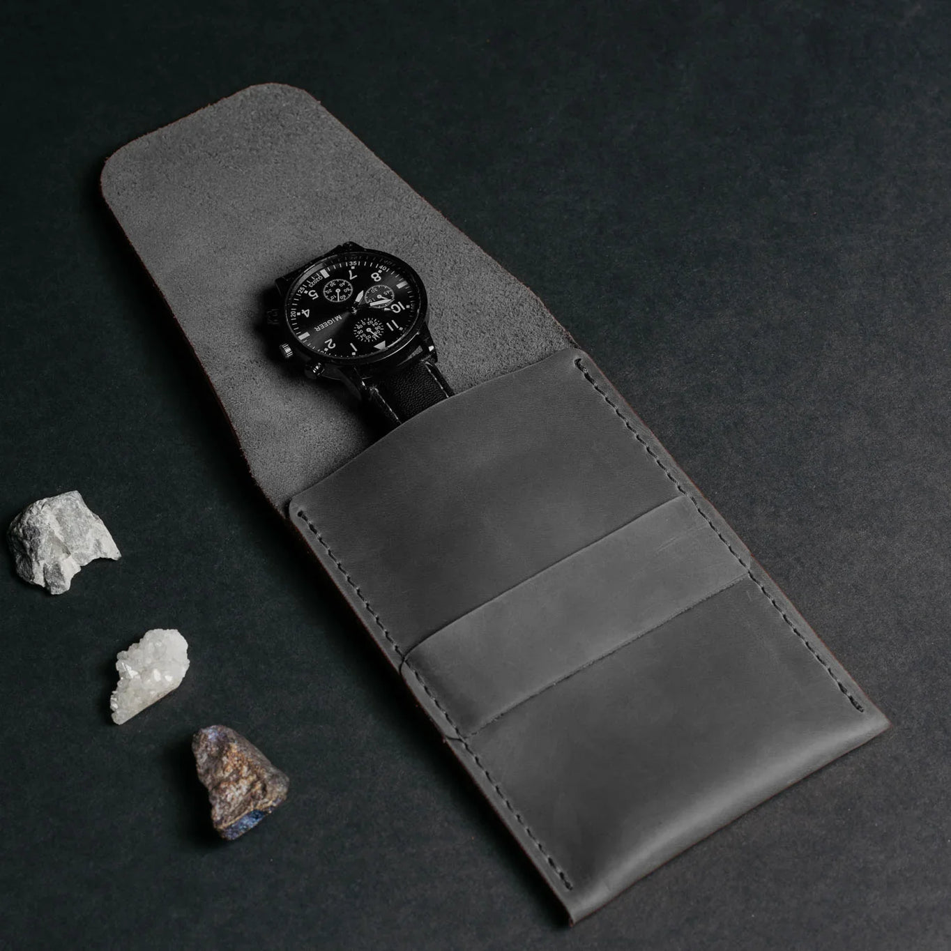 Leather Watch Travel Pouch – Distressed Finish | Sentinel